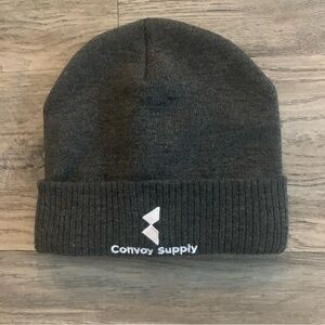 Convoy Supply Construction Grey Beanie Fleece line Hat Unisex One Size